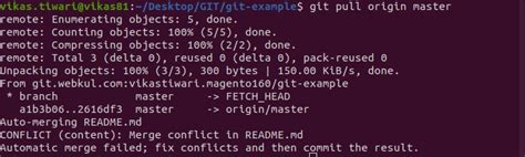 git pull automatic merge failed.